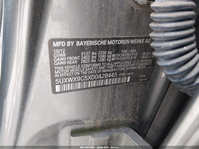 Aukcja sprzedaży 2013 Bmw X3 Xdrive28i, vin: 5UXWX9C5XD0A28445, numer aukcji: 45970463