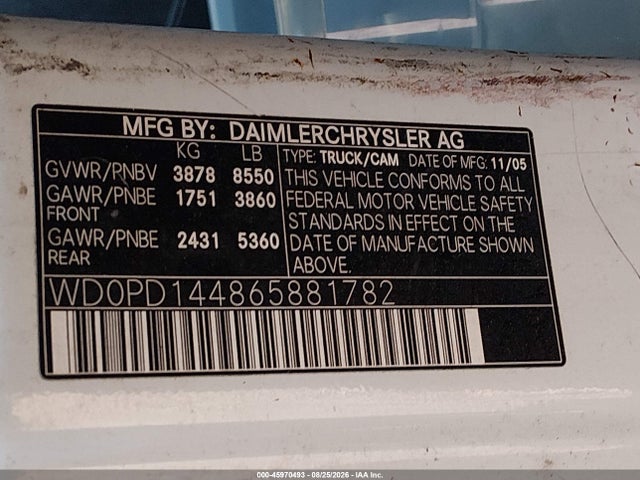 Продаж на аукціоні авто 2006 Dodge Sprinter Van 2500 Hc, vin: WD0PD144865881782, номер лоту: 45970493