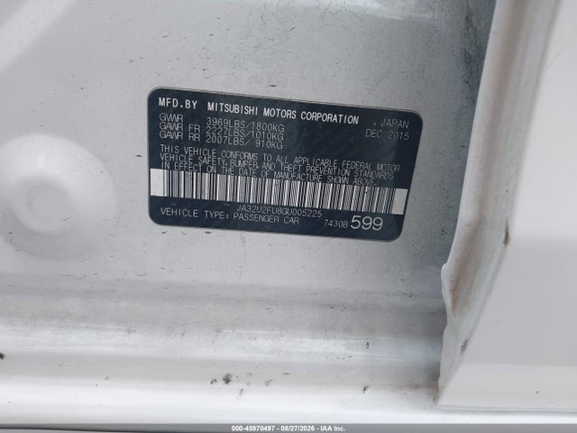 Продажа на аукционе авто 2016 Mitsubishi Lancer Es, vin: JA32U2FU8GU005225, номер лота: 45970497