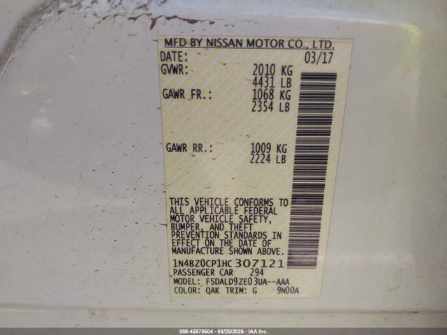 Nissan LEAF SV 2017 1N4BZ0CP1HC307121 Image 8