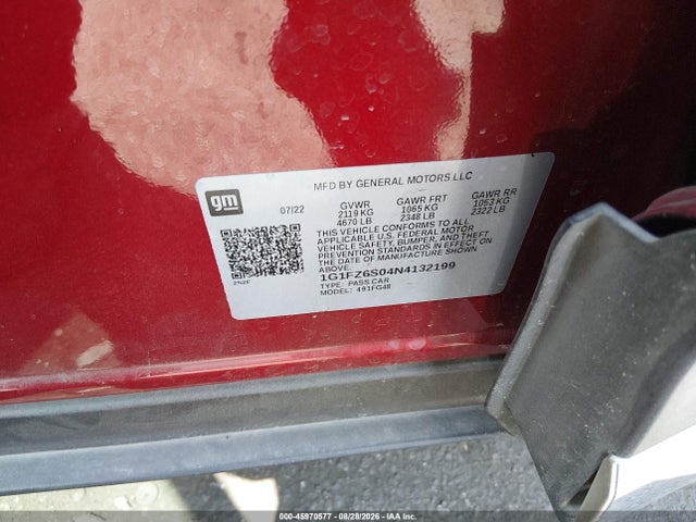 Aukcja sprzedaży 2022 Chevrolet Bolt Euv Fwd Premier, vin: 1G1FZ6S04N4132199, numer aukcji: 45970577