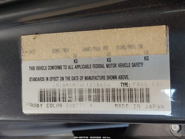 JM1BM1M74F1258454 Mazda Mazda3 I Grand Touring