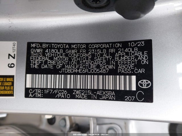 JTDBDMHE6RJ005487 Toyota Corolla Hybrid Se