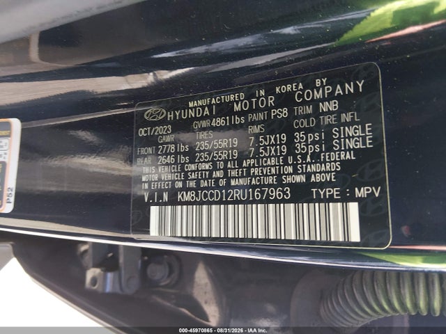 Продаж на аукціоні авто 2024 Hyundai Tucson Hybrid Sel Convenience, vin: KM8JCCD12RU167963, номер лоту: 45970865