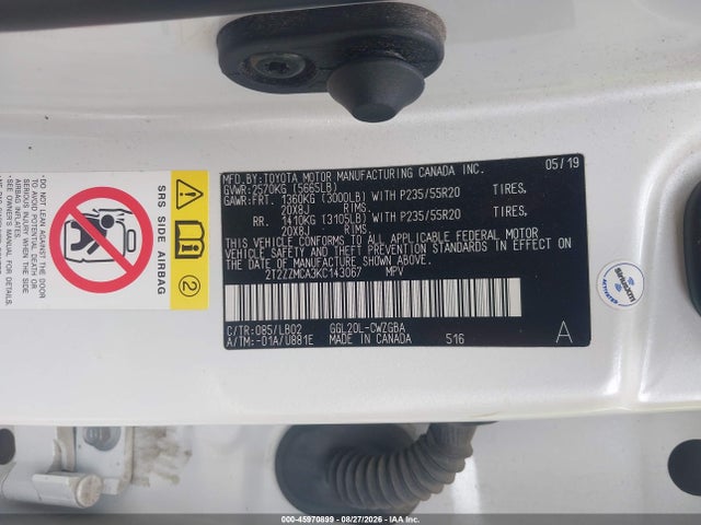 Aukcja sprzedaży 2019 Lexus Rx 350, vin: 2T2ZZMCA3KC143067, numer aukcji: 45970899
