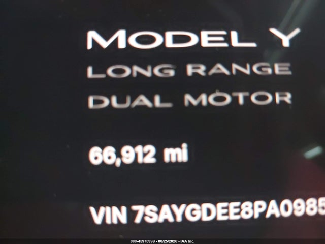 Продажа на аукционе авто 2023 Tesla Model Y Awd/long Range Dual Motor All-wheel Drive, vin: 7SAYGDEE8PA098569, номер лота: 45970999