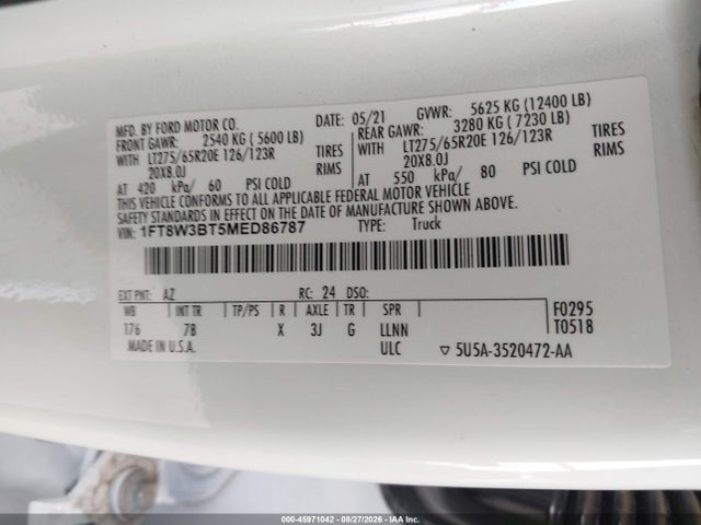 Ford F-350 Platinum 2021 1FT8W3BT5MED86787 Image 9
