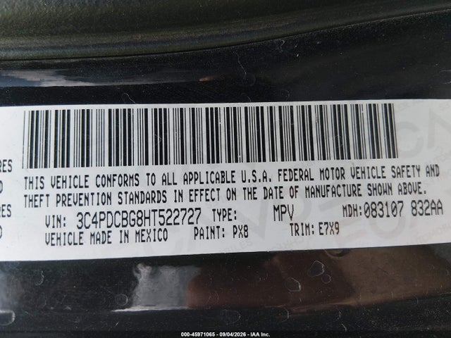Dodge Journey Sxt 2017 3C4PDCBG8HT522727 Image 9