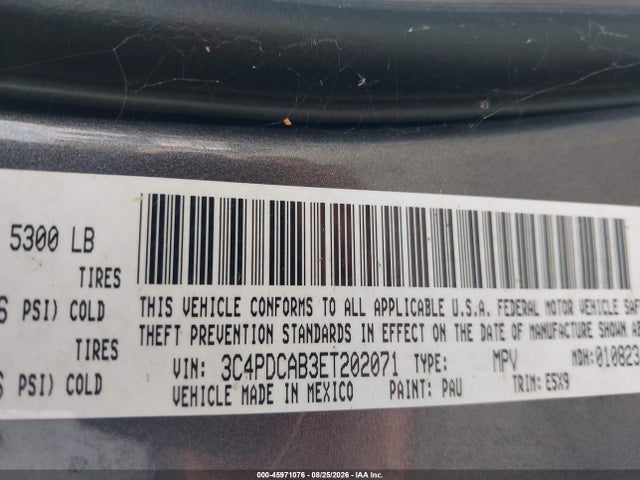 Dodge Journey American Value Pkg 2014 3C4PDCAB3ET202071 Image 9