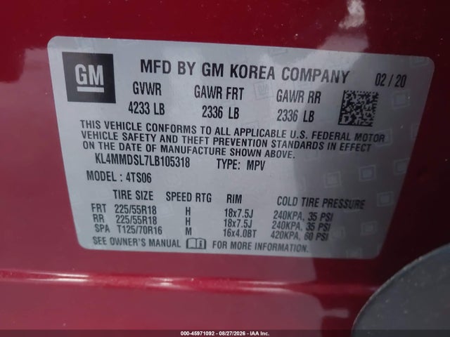 Продажа на аукционе авто 2020 Buick Encore Gx Fwd Select, vin: KL4MMDSL7LB105318, номер лота: 45971092