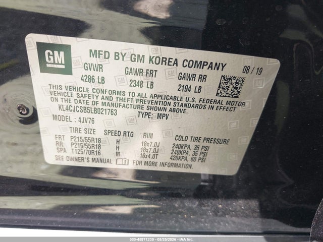 Продаж на аукціоні авто 2020 Buick Encore Fwd Essence, vin: KL4CJCSB5LB021763, номер лоту: 45971209