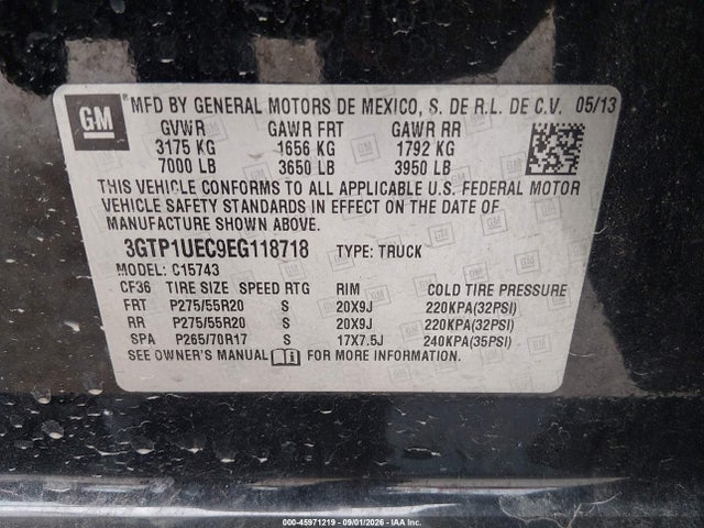 Продаж на аукціоні авто 2014 Gmc Sierra 1500 Sle, vin: 3GTP1UEC9EG118718, номер лоту: 45971219