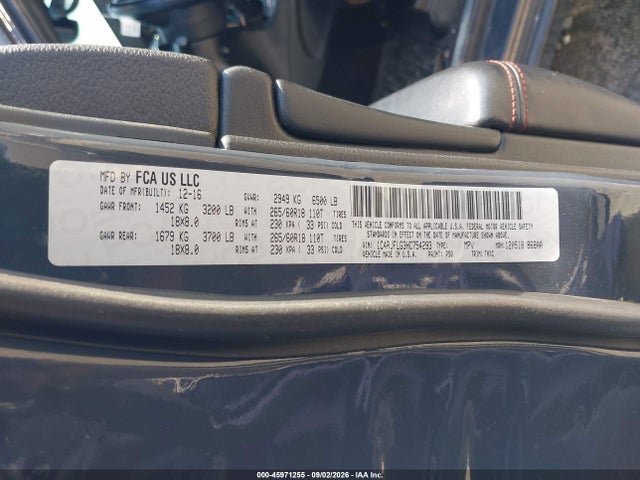 Продажа на аукционе авто 2017 Jeep Grand Cherokee Trailhawk, vin: 1C4RJFLG3HC754293, номер лота: 45971255