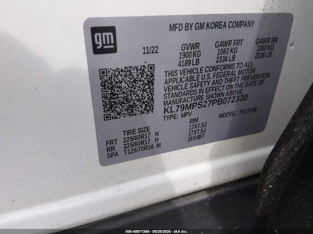 45971369 :رقم المزاد ، KL79MPS27PB072330 vin ، 2023 Chevrolet Trailblazer Fwd Lt مزاد بيع