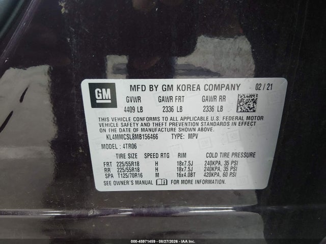 Продаж на аукціоні авто 2021 Buick Encore Gx Awd Preferred, vin: KL4MMCSL8MB156466, номер лоту: 45971459
