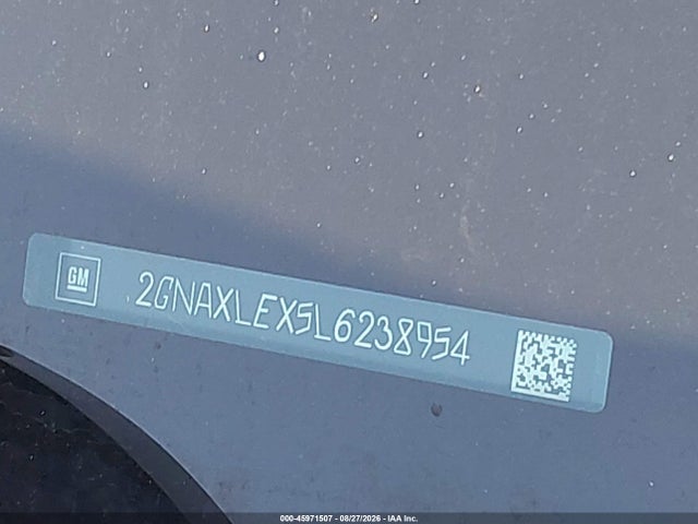 Aukcja sprzedaży 2020 Chevrolet Equinox Fwd Lt 2.0l Turbo, vin: 2GNAXLEX5L6238954, numer aukcji: 45971507