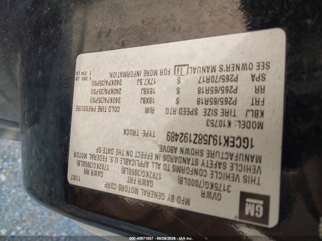 45971557 :رقم المزاد ، 1GCEK19J58Z192489 vin ، 2008 Chevrolet Silverado 1500 Lt2 مزاد بيع