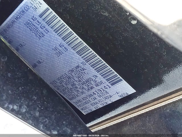 45971588 :رقم المزاد ، 1N4BL4DV3RN419141 vin ، 2024 Nissan Altima Sv مزاد بيع