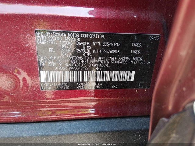 2023 Toyota Rav4 Hybrid Limited მანქანა იყიდება აუქციონზე, vin: JTMD6RFV9PD548492, აუქციონის ნომერი: 45971627