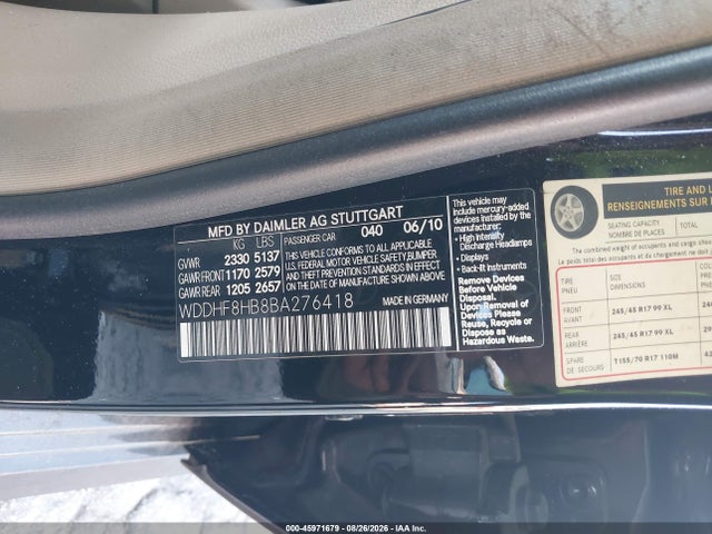 Продаж на аукціоні авто 2011 Mercedes-benz E 350 4matic, vin: WDDHF8HB8BA276418, номер лоту: 45971679