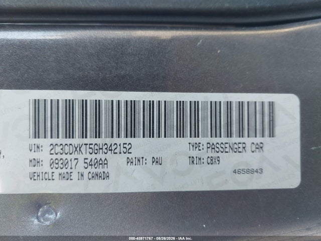 2016 Dodge Charger Police მანქანა იყიდება აუქციონზე, vin: 2C3CDXKT5GH342152, აუქციონის ნომერი: 45971767