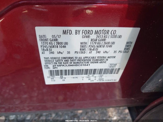 2FMPK3J94HBC01641 Ford EDGE SEL