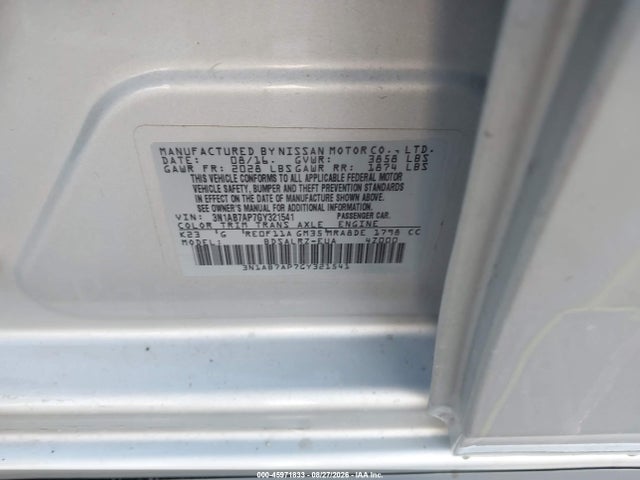 Aukcja sprzedaży 2016 Nissan Sentra Sr, vin: 3N1AB7AP7GY321541, numer aukcji: 45971833