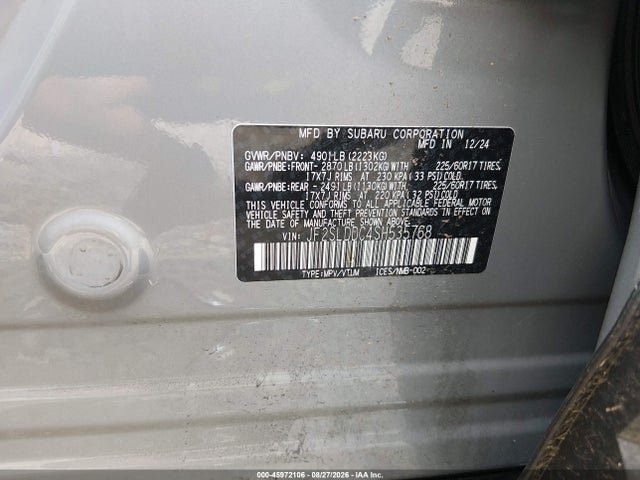 45972106 :رقم المزاد ، JF2SLDDC4SH535768 vin ، 2025 Subaru Forester Premium مزاد بيع