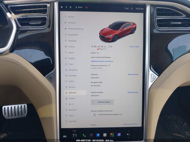 45972156 :رقم المزاد ، 5YJSA1CPXDFP09546 vin ، 2013 Tesla Model S Performance مزاد بيع