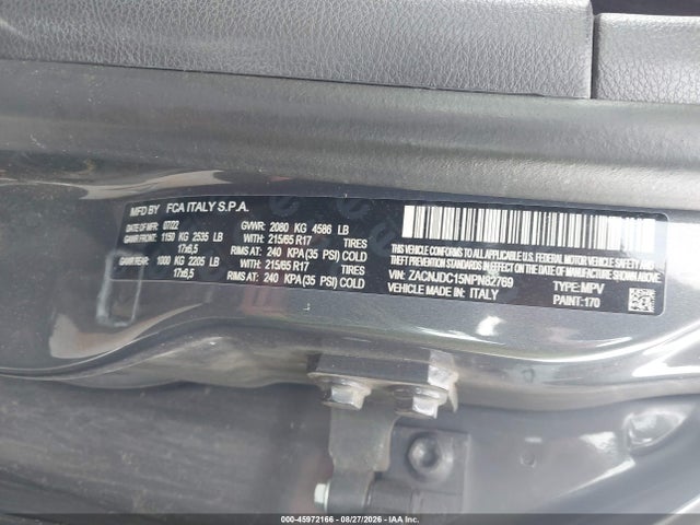 Продаж на аукціоні авто 2022 Jeep Renegade Trailhawk 4x4, vin: ZACNJDC15NPN82769, номер лоту: 45972166