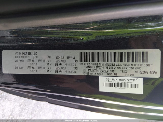 Aukcja sprzedaży 2019 Ram 1500 Classic Tradesman  4x2 8' Box, vin: 3C6JR6DG4KG502830, numer aukcji: 45972169