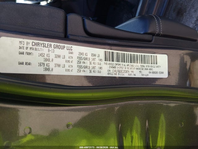 45972173 :رقم المزاد ، 1C4RJFBG9EC253874 vin ، 2014 Jeep Grand Cherokee Limited مزاد بيع