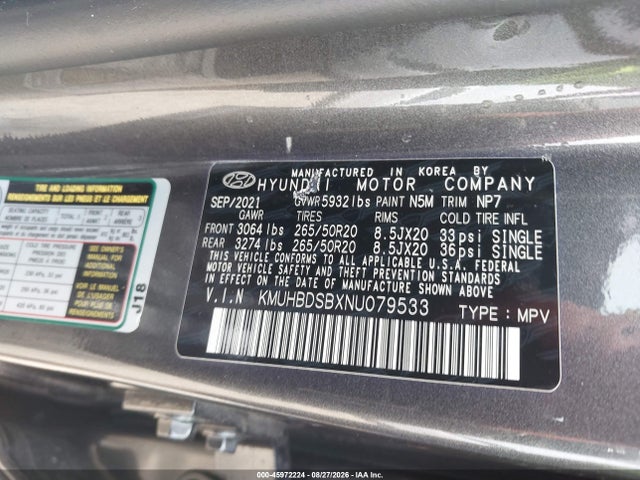 Aukcja sprzedaży 2022 Genesis Gv80 2.5t Awd, vin: KMUHBDSBXNU079533, numer aukcji: 45972224