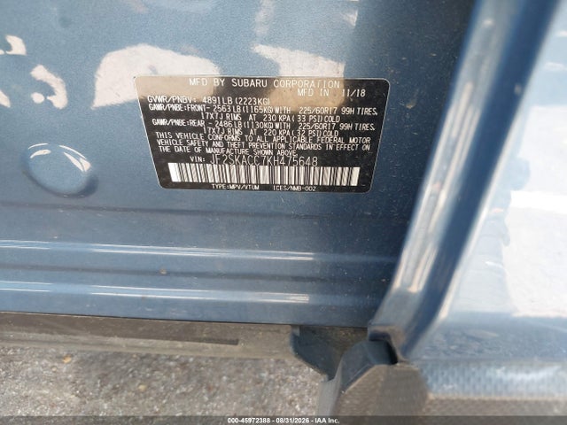 Aukcja sprzedaży 2019 Subaru Forester, vin: JF2SKACC7KH475648, numer aukcji: 45972388