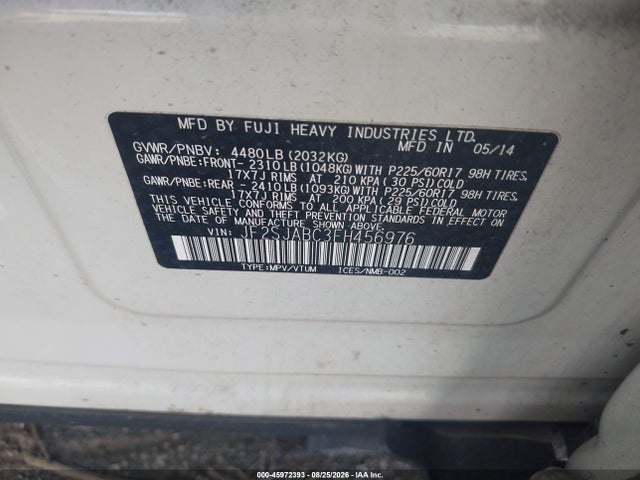45972393 :رقم المزاد ، JF2SJABC3FH456976 vin ، 2015 Subaru Forester 2.5i مزاد بيع