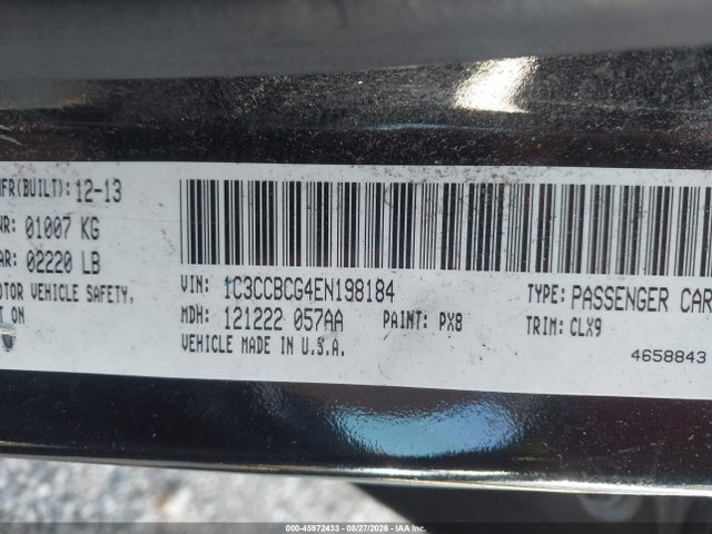 Продажа на аукционе авто 2014 Chrysler 200 Limited, vin: 1C3CCBCG4EN198184, номер лота: 45972433