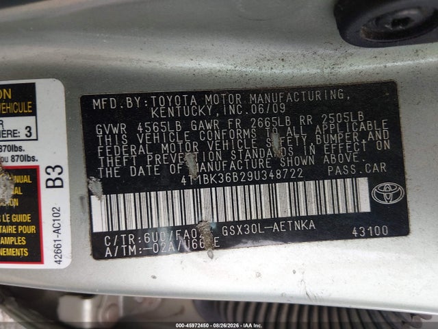 Aukcja sprzedaży 2009 Toyota Avalon Xl, vin: 4T1BK36B29U348722, numer aukcji: 45972450