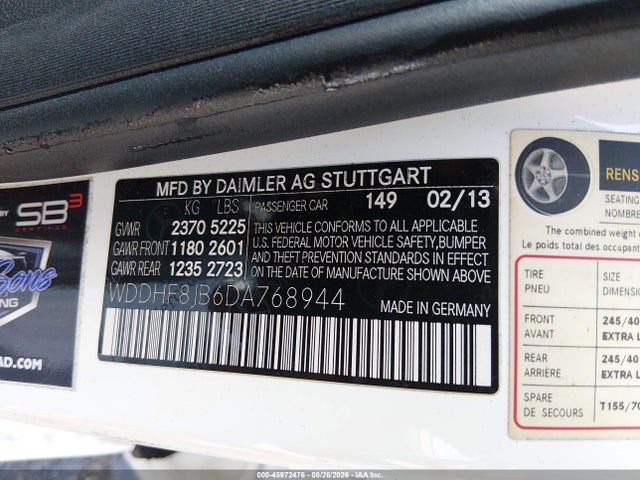 Продажа на аукционе авто 2013 Mercedes-benz E 350 4matic, vin: WDDHF8JB6DA768944, номер лота: 45972476