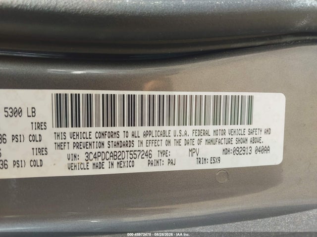 Aukcja sprzedaży 2013 Dodge Journey American Value Pkg, vin: 3C4PDCAB2DT557246, numer aukcji: 45972478