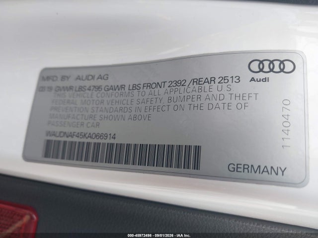 Audi A4 45 Premium 2019 WAUDNAF45KA066914 Image 9