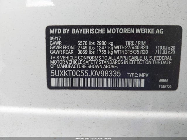 Продаж на аукціоні авто 2018 Bmw X5 Edrive Xdrive40e Iperformance, vin: 5UXKT0C55J0V98335, номер лоту: 45972631
