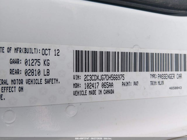 Продажа на аукционе авто 2013 Dodge Charger Sxt Plus, vin: 2C3CDXJG7DH566975, номер лота: 45972747