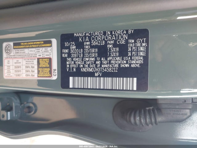 Aukcja sprzedaży 2026 Kia Sorento Plug-in Hybrid X-line Sx Prestige Awd, vin: KNDRMDJH3T5458212, numer aukcji: 45972841