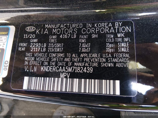 Продажа на аукционе авто 2021 Kia Seltos Ex, vin: KNDERCAA5M7182439, номер лота: 45972971