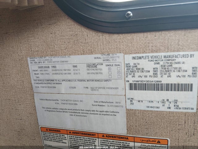 Aukcja sprzedaży 2014 Ford F53, vin: 1F66F5DY3E0A12899, numer aukcji: 45972979
