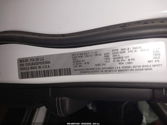 Продажа на аукционе авто 2023 Jeep Grand Cherokee L Altitude 4x4, vin: 1C4RJKAG5P8767544, номер лота: 45973165