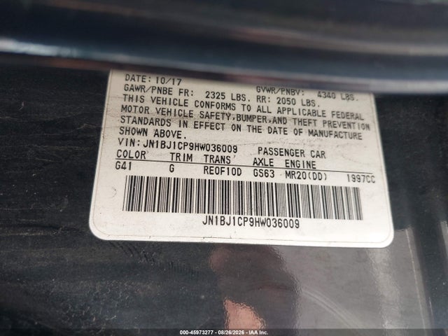 Aukcja sprzedaży 2017 Nissan Rogue Sport S, vin: JN1BJ1CP9HW036009, numer aukcji: 45973277