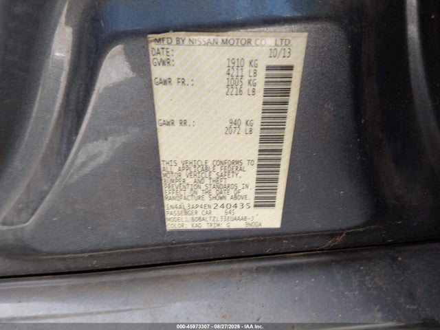 Nissan Altima 2.5 Sv 2014 1N4AL3AP4EN240435 Image 9