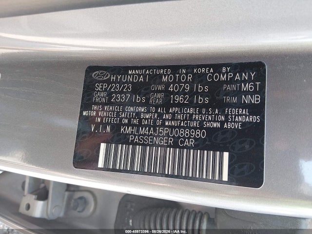 2023 Hyundai Elantra Hybrid Blue მანქანა იყიდება აუქციონზე, vin: KMHLM4AJ5PU088980, აუქციონის ნომერი: 45973396