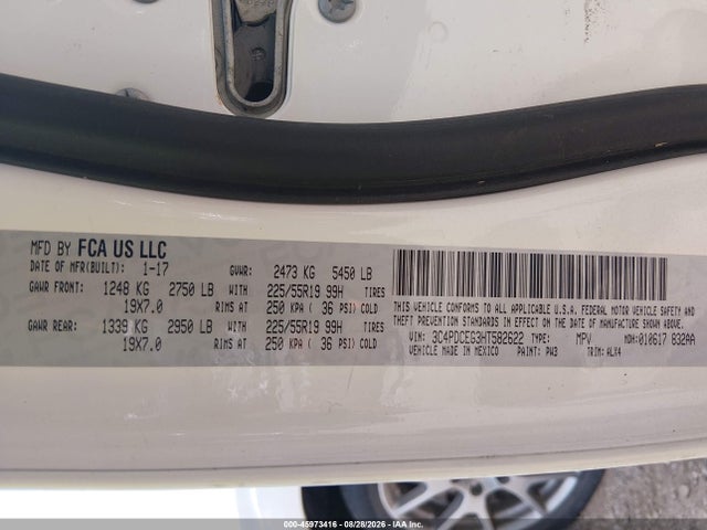 Продаж на аукціоні авто 2017 Dodge Journey Gt, vin: 3C4PDCEG3HT582622, номер лоту: 45973416